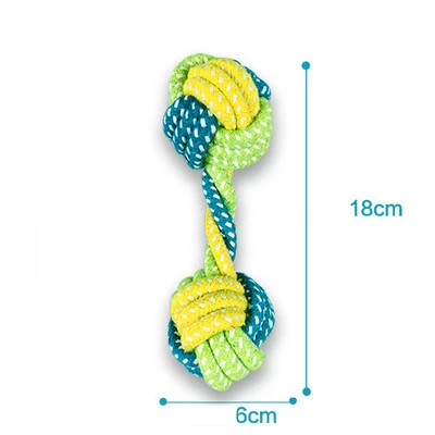 Жевательная зубная очистка хлопок ВЕРЕВОЧНАЯ ИГРУШКА для собаки щенков с ручкой узел укуса упорный мяч зубы игрушки для домашних животных для больших маленьких собак - Цвет: 5