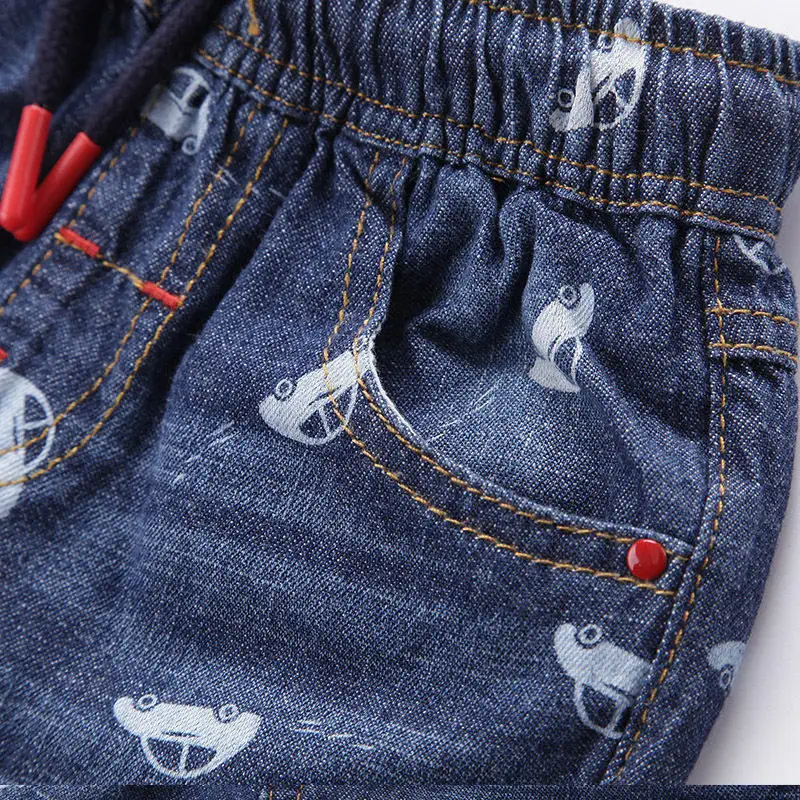 Boys Shorts Boy's car printing Jeans Ripped Shorts for Boy's Summer Kids Denim Shorts