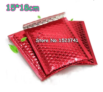 

15*18cm Red Poly bubble Mailer envelopes Aluminum foil bubble envelope bag 25pcs/lot