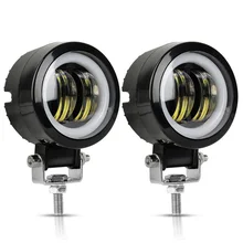 2 adet/1 adet 12V-80V su geçirmez yuvarlak melek gözü LED ışık taşınabilir spot motosiklet Offroad kamyoneti sürüş araba tekne çalışma ışığı