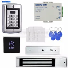 DIYSECUR сенсорная кнопка RFID 125 кГц металлическая клавиатура система контроля доступа двери комплект+ Магнитный замок для домашнего/офисного использования