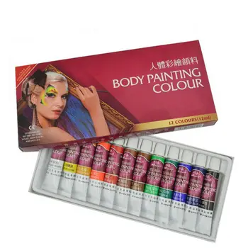 

12 Colors Colorful Body Painting Crayon Oil Painting Makeup Pigment Kids Halloween Face Body Paint Set Face Painting Color Pen