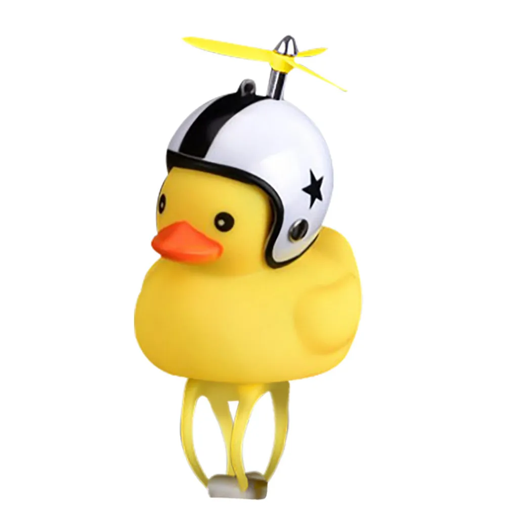 Perfect 1pcs Cartoon Yellow Silica Gel Little Duck Shape Bicycle Bells Shining Mountain Bike Handlebar Duck Head Light Accessories New 7