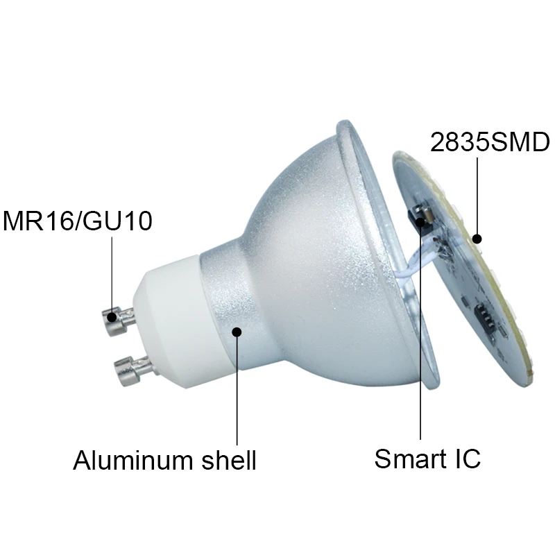 MR16 светодиодный диодным лампы 5 Вт 7 Вт 9 Вт GU10 Светодиодный прожектор лампы 110 V 220 V 60 70 80 светодиодный s SMD 2835 умная ИС(интеграционная схема ампулы Светодиодный лампа Bombillas с регулируемой яркостью освещения