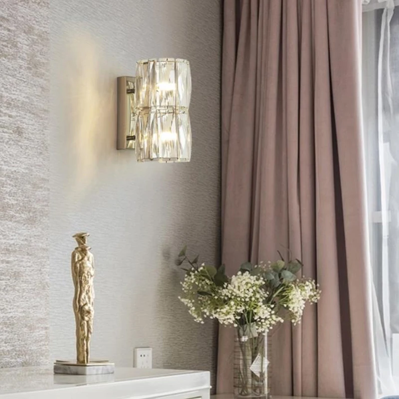 

Post-Modern creative crystal wall lamps luxury crystal wall sconce living room TV background corridor dinning room LED wall lamp