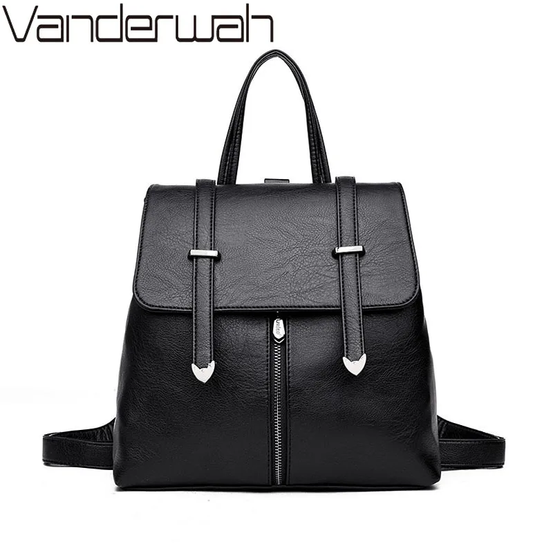 

NEW Double arrows Women Backpack bags Designer High Quality Leather back pack For Teenage Girls Sac A Main Female School bags
