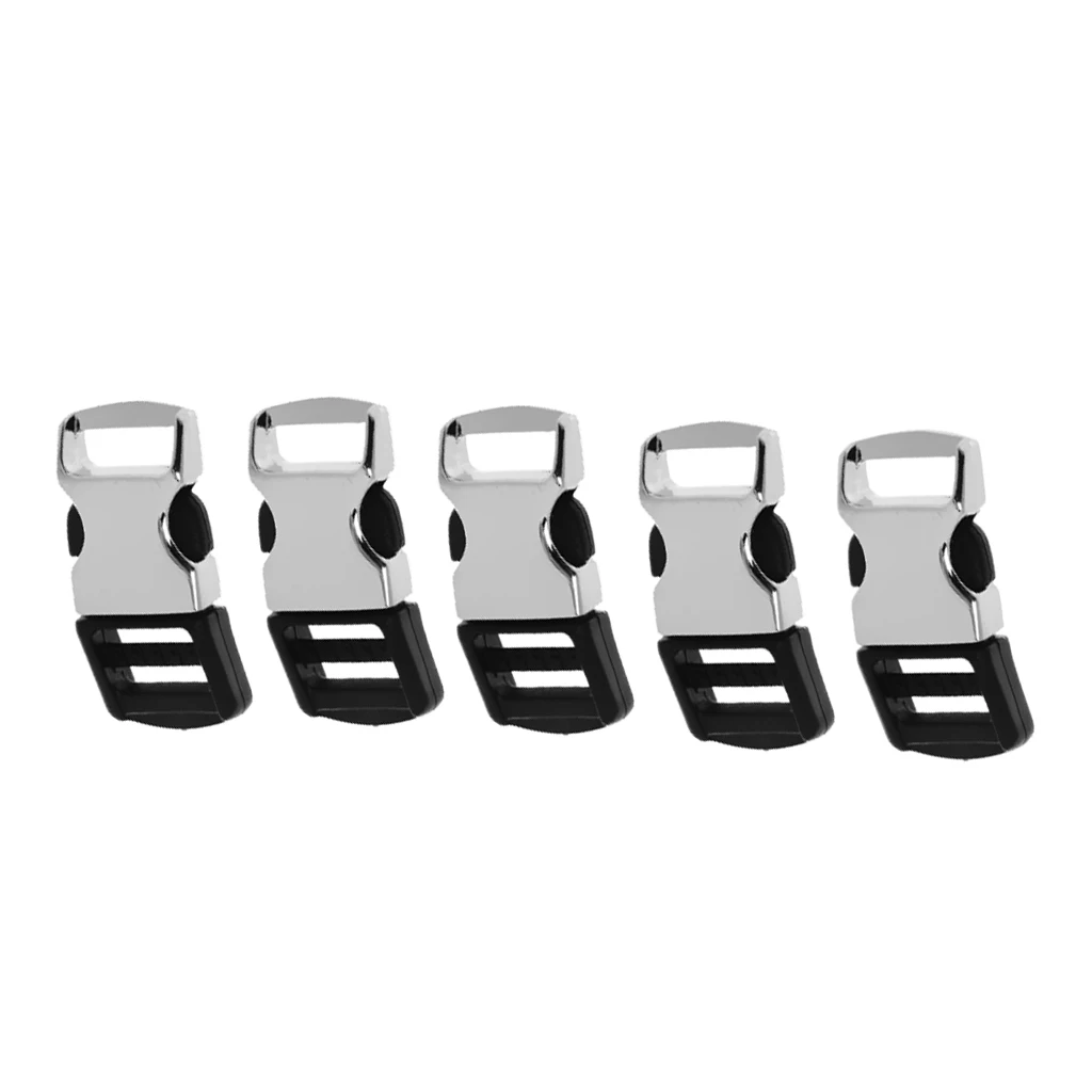 5x المعادن عالية الجودة الجانب فك إبزيمات ل Paracord أساور أسود + الفضة 32*15 مللي متر ل حزام