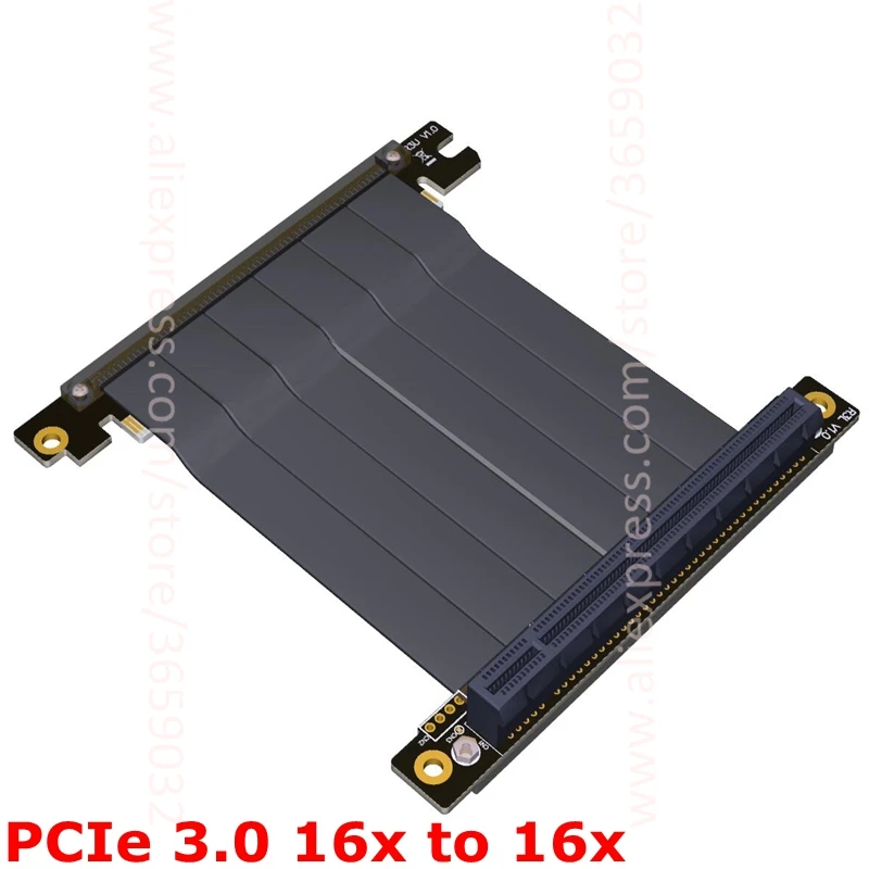 Elbow PCI-E 3.0 x16 To x16 Gen3.0 Riser card PCI Express PCI E pci-express 16x Extension Ribbon Cable For ITX Motherboard case