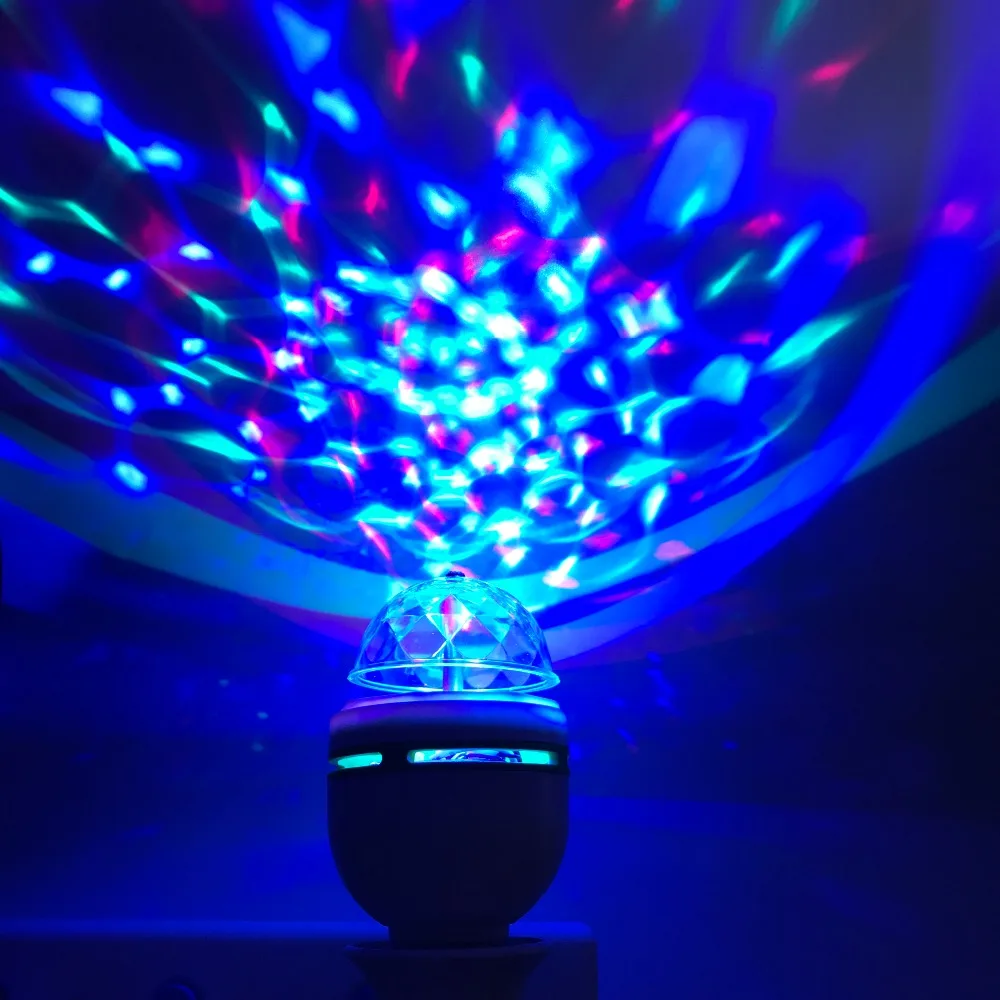 1 шт. 3 Вт 6 Вт RGB светодиодный светильник E27 AC 110 В-220 в авто вращающиеся светильники для сцены магический шар лампа для дома DJ вечерние украшения для танцев