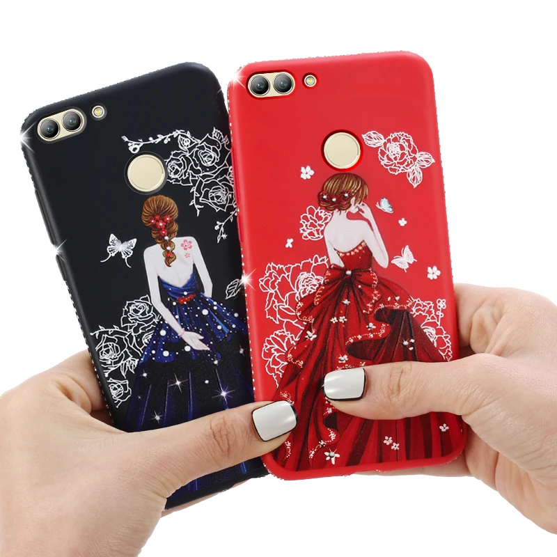 Dress girl silicone case huawei p smart (4)