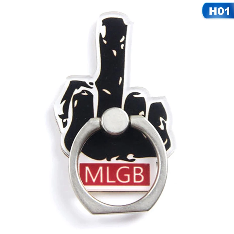 

New 360 degree rotating cartoon shaped poker vertical middle finger mobile phone ring bracket for iPhone6s 7 8p X XR XS max