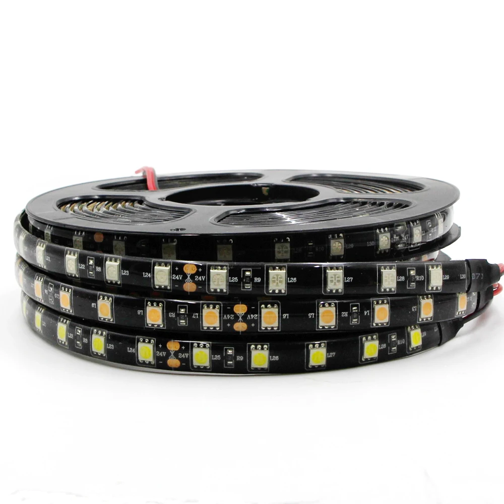 Светодиодная лента 12 В светильник 5050 SMD 60 светодиодов/м черная Гибкая