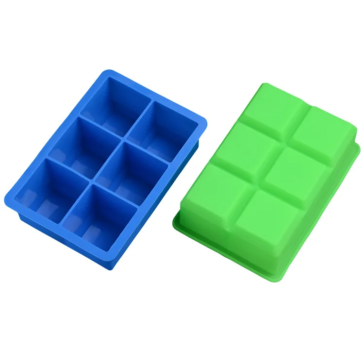 

6 grid silicone ice cube mold 6 grid food grade large ice cube ice cubes jelly pudding mold silicone ice cube tray