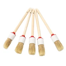 Новые 5 шт/упаковка, шт./компл. Мягкие колеса для очистки кисти с деревянными ручками удобный комплект для приборной панели отделки сидений автомобиля стирка аксессуары для ванной комнаты