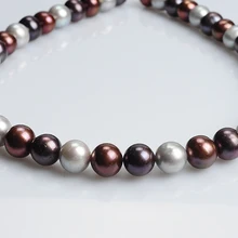 Натуральный AA+ круглый пресноводный жемчуг 9-мм 10 мм 15 дюймов DIY ожерелье браслет серьги