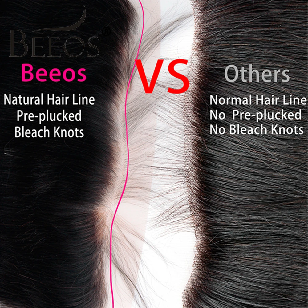 Goedkoop PrePlucked 13*4 Oor tot Oor kant frontale Gebleekte Knopen Braziliaanse Remy Steil Haar 100% Menselijk Haar Natuurlijke Kleur beeos