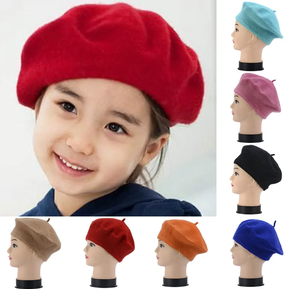 Girls Kids French Berets for Toddler Girls Headwear Winter Classic Parisian Hat Beanie Cap