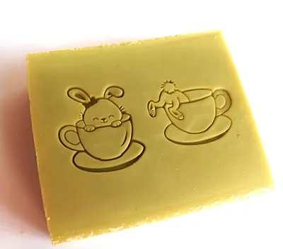 

Teacup rabbit handmade soap standard Mini soap diy stamp seal chaprter 3*3cm