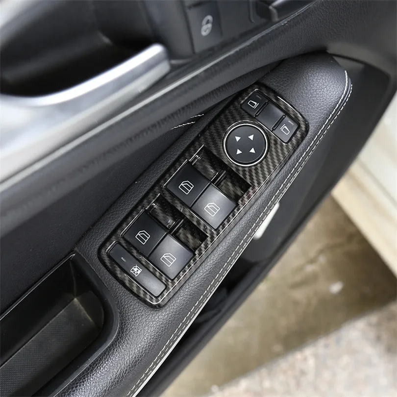 

ABS Carbon Fiber Window Lift Switch Button Frame Trim For Mercedes Benz A B C E GLE GLA CLA GLK Class W176 W204 W212 W166 W218