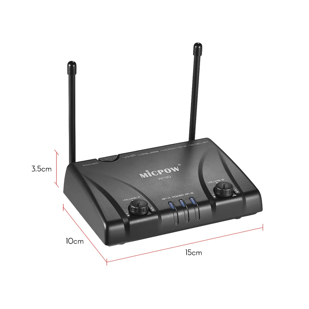Двухканальная VHF Беспроводная микрофонная система с 2 отворотами Lavalier микрофоны +
