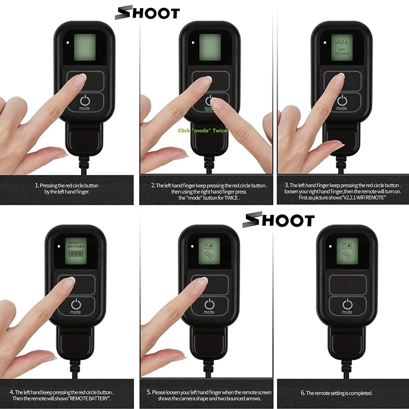 Shoot Smart пульт дистанционного управления для Hero 7 Black, 6,5, 4,3, 3+, 2,1, Hero+ Lcd, 4 Session, 5 Session водонепроницаемый, ЖК-экран, Wi-Fi, Wirles