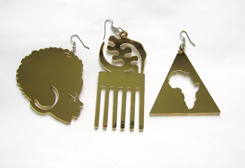 

Free Shipping!6pairs/lot African Afro Shape Acrylic Earrings can mixed 3 designs