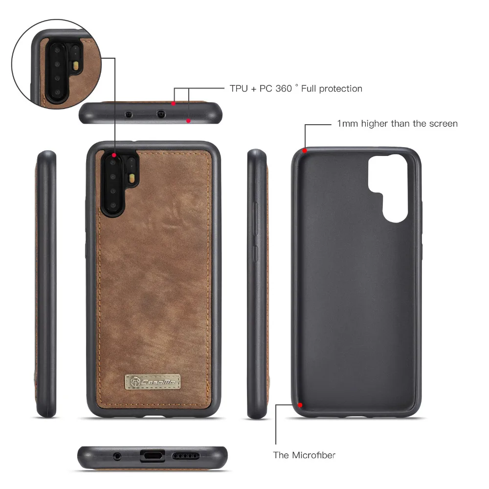 CaseMe Leather Flip Cover For Huawei P30 Wallet Bag Multi-functional Magnetic Phone Cases For Huawei Mate 20 P20 Pro Wallet Case