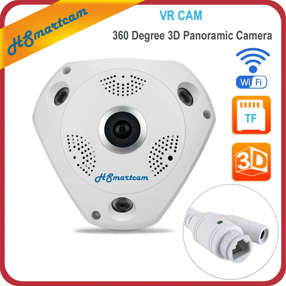 

HSmartcam 3D VR Camera 360 Degree Panoramic IP Camera 960P 1.3MP FIsheye WIreless Wi-fi Camera IP SD/TF Card Slot Multi Viewing