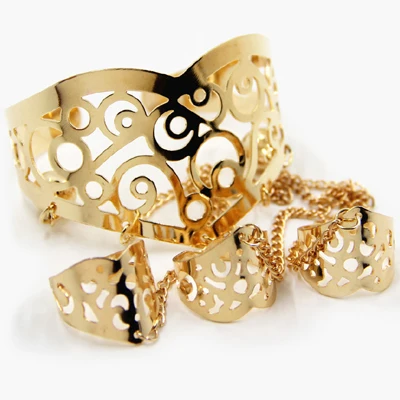 Сексуальные золотые серебряные браслеты «рука», простой Гладкий Большой браслет, открытые браслеты-манжеты для женщин, мужские аксессуары, модное ювелирное изделие, подарок - Окраска металла: Gold B0081Z