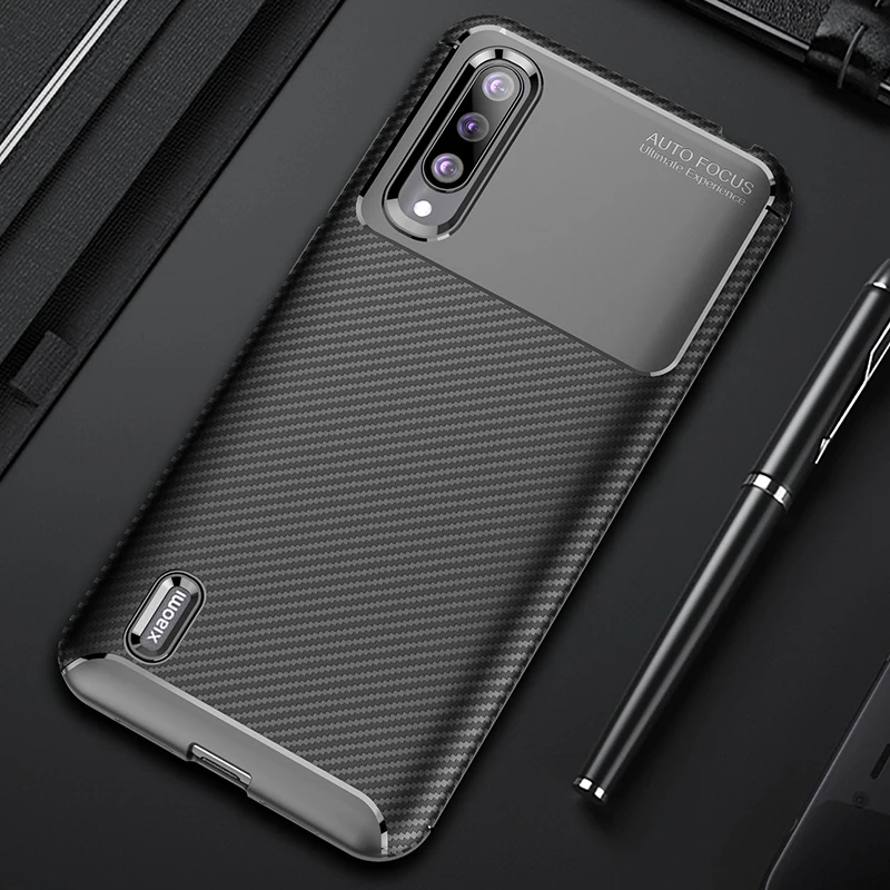 Для Xiaomi Mi A3 CC9 чехол мягкий силиконовый задняя крышка из углеродного волокна ТПУ