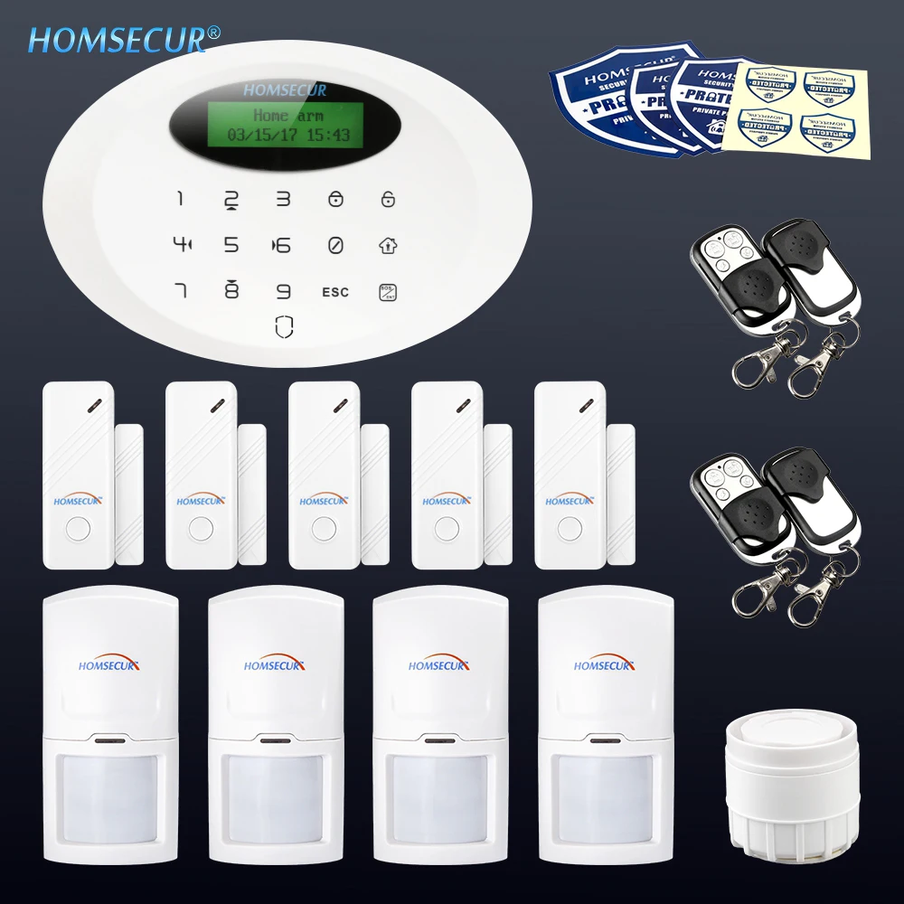 

HOMSECUR Wireless GSM SMS Autodial Burglar Intruder Alarm System+IOS/Android APP