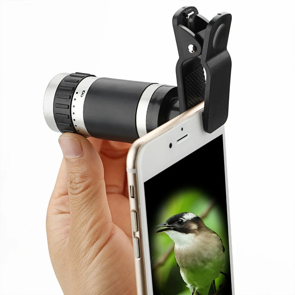 

Universal Clip 8-18x Zoom Optical monocular Mini Mobile Phone Telescope Camera Len+Clip For outdoor activities