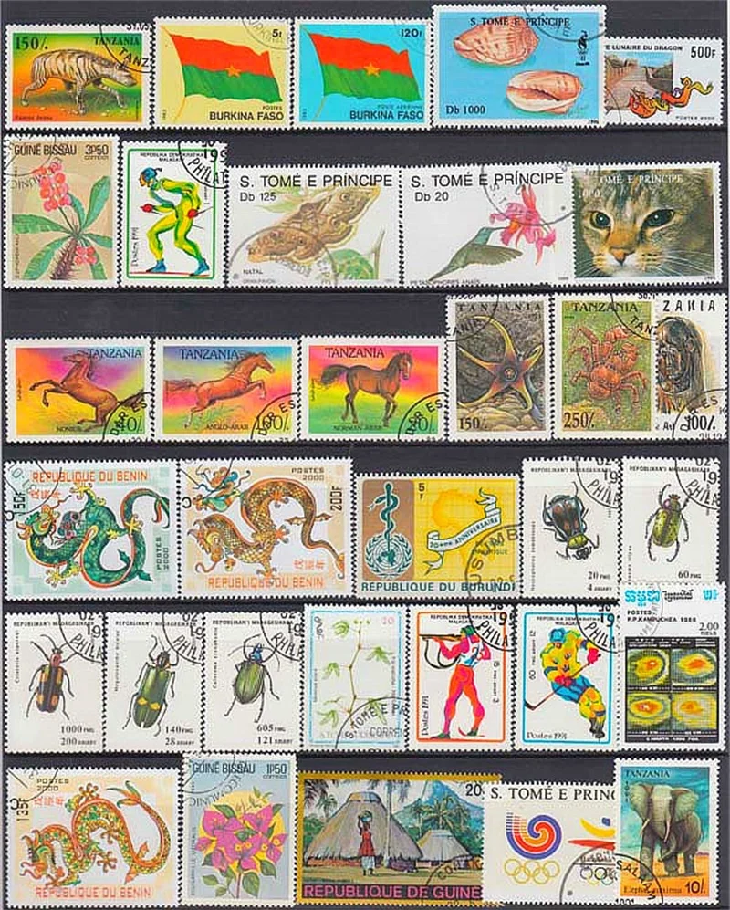 Lote de 500 Uds. De colecciones de sellos postales de buena condición