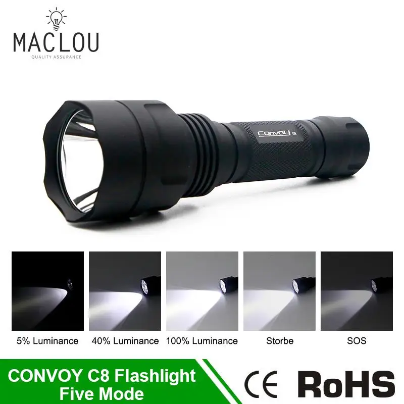 

Convoy C8 Battery For Flashlight 18650 Torch Tactical LED Powerful Waterproof Linterna Spotlight Camping Diving Flashlight LED