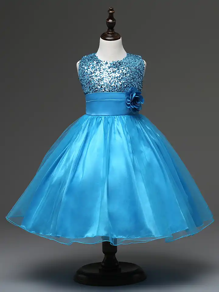 aqua blue flower girl dresses