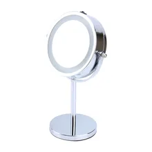 6 дюймов двухсторонний СВЕТОДИОДНЫЙ макияж лампы увеличительного зеркала для макияжа светодиодный свет косметика зеркало Ванная комната инструменты
