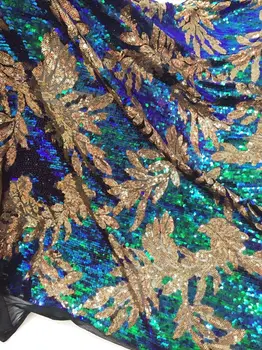 

Jolin-1190 high quality sequins embroidery tulle mesh lace fabric french net lace fabric