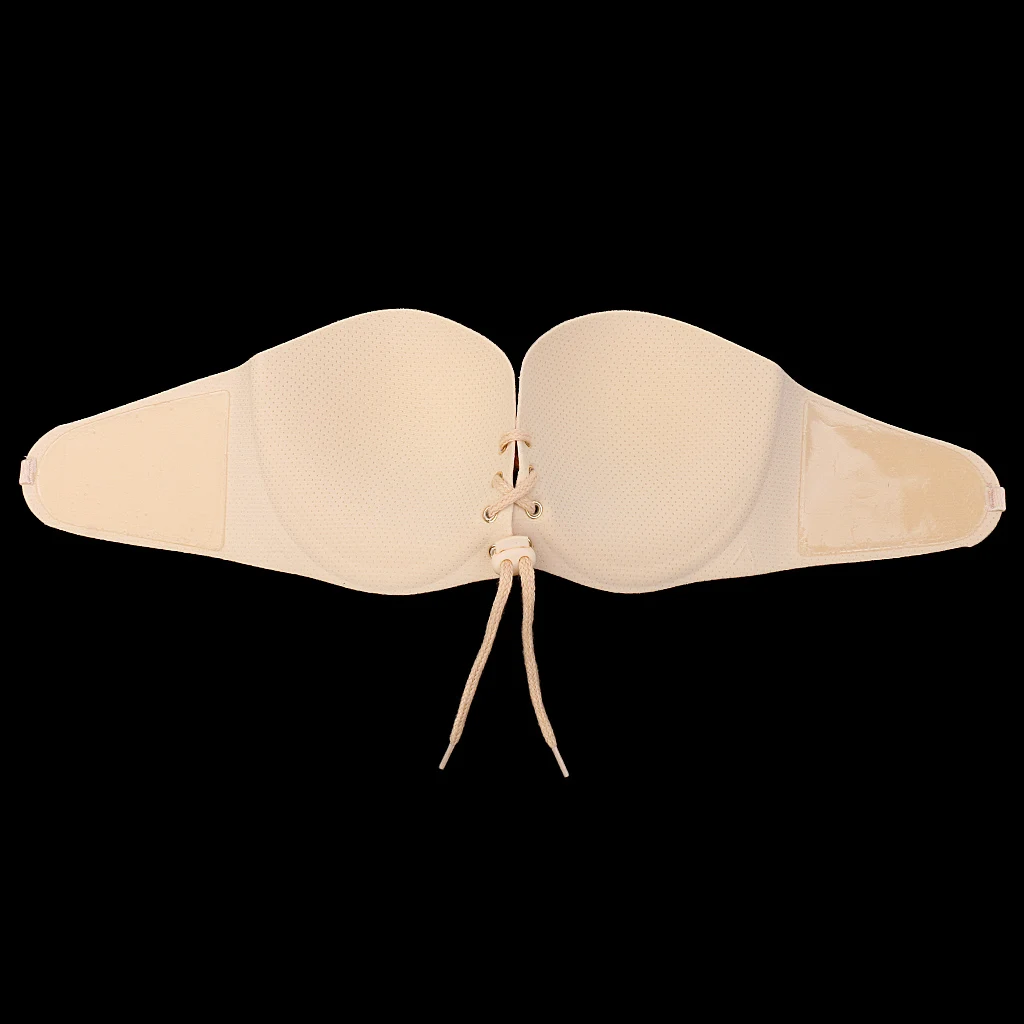Women Strapless Backless Self-Adhesive Invisible Reusable PushUp Bra with Shoulder Strap Durable and Breathable Underwear 
