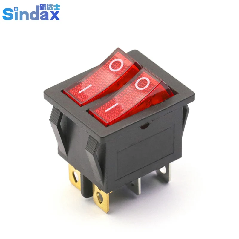 KCD6 4Pin Double Latching Rocker Switch Panle Power Switch Seesaw