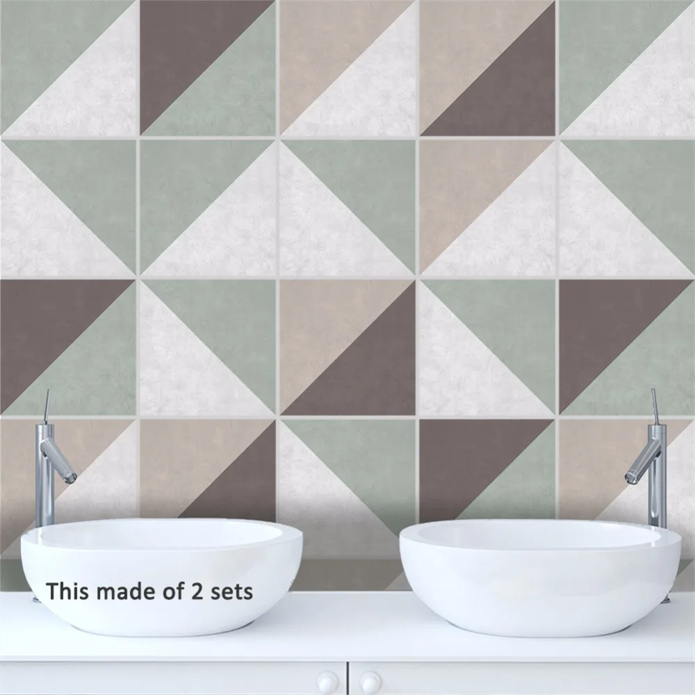 Yanqiao Waterproof Concrete Slanting Lattice Tile Wall Sticker Peel and