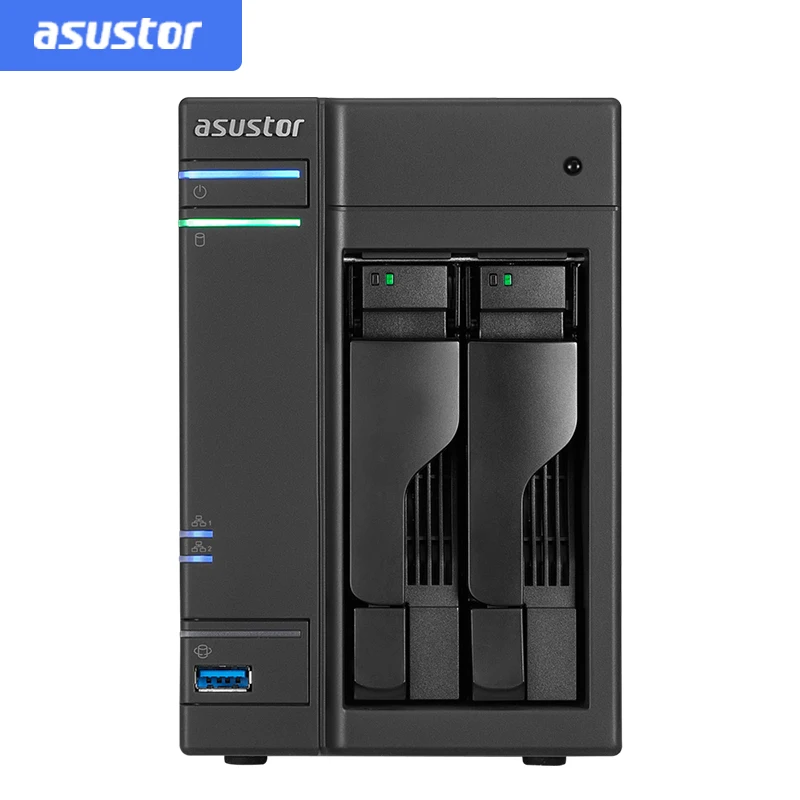 ASUSTOR AS6302T 2-bay бесдисковый nas, nas сервер nfs Сетевое хранилище Облачное хранилище файловый сервер, 3 года гарантии