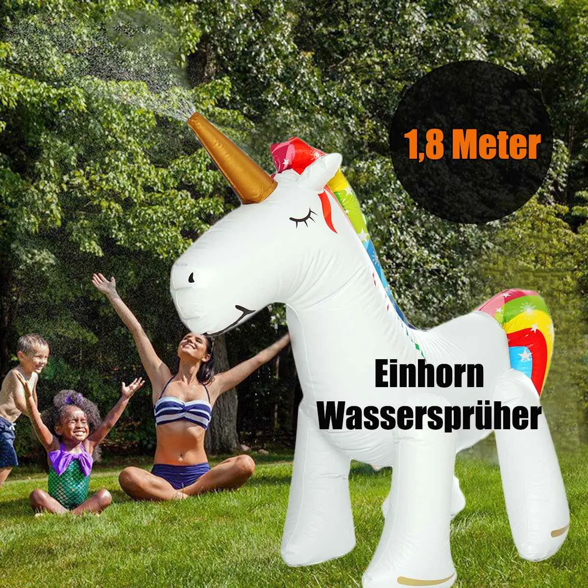 

Inflatable Hose Unicornn Play Water Sprinkler Toy Kids Outdoor Fun Summer Splash Yard Summer Sprinkler Toy Beach Ball Spray Lawn