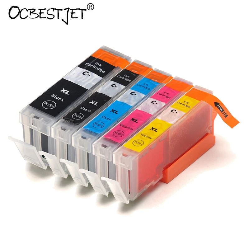 5Colors/Set For Canon PGI 750 CLI 751 Ink Cartridge With ARC Chip For Canon PIXMA MG5470 MG7570