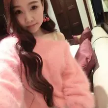 Натуральный норковый кашемировый Женский кашемировый свитер пуловеры вязаный чистый норковый жакет индивидуальный цвет JN049