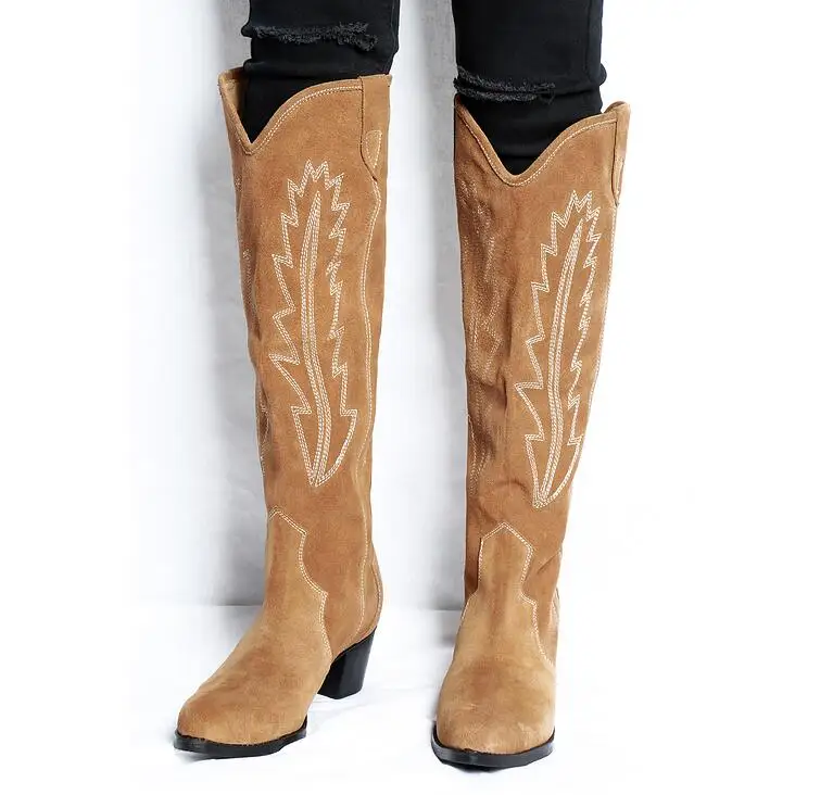 cowboy boots beige