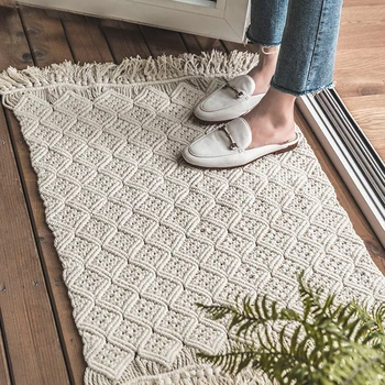 Kilim Solid cotton morocco Living room Carpet geometric white blue Indian Rug bohemia striped Modern Mat design Nordic style Kilim Solid cotton morocco Living room Carpet geometric white blue Indian Rug bohemia striped Modern Mat design Nordic style