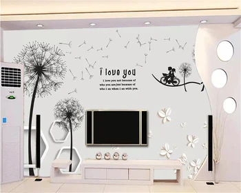 

beibehang wallpaperwall sticker dandelion circle 3D room wallpaper 3d wallpaper home decor TV background wall papel de parede 3d