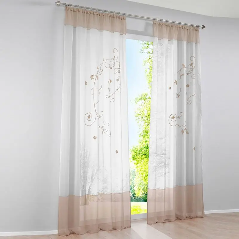 

2019 New Multi-sizes Tulle Curtains Window For Living Room Bedroom Kitchen Modern Window Colorful Treatments Voile Curtains New