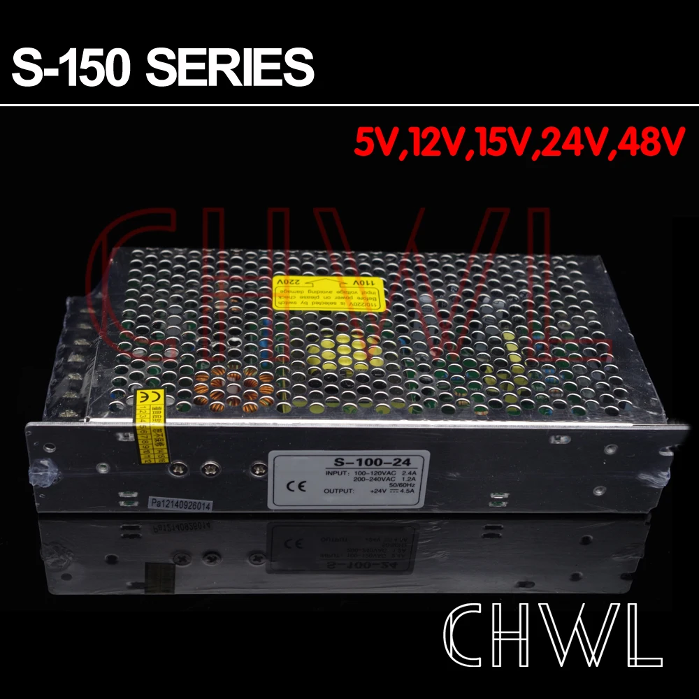 

FREE SHIIPPING HIGH QUALITY 12V 12.5A 150W SWITCHING POWER SUPPLY FOR LED STRIP AC 100-240V INPUT