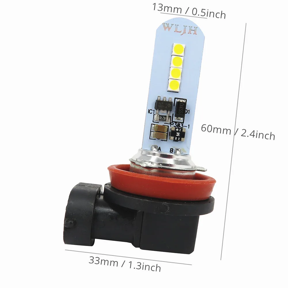 Wljh Carro Auto Led h7 h8 H27 880 881 9006 ps x 24 w T15 W16w 921 Reversa Cauda Nevoeiro Lâmpada Dia Correndo Drl 2x Luz 9 24 w t15 w16w 921 luz reversa